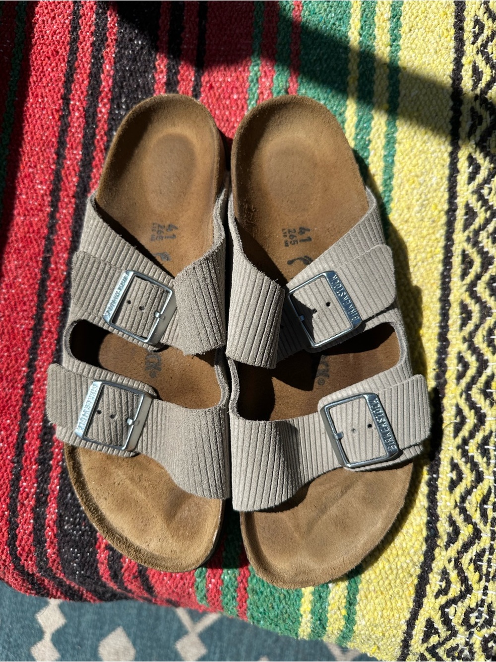 NEW Birkenstock Arizona Corduroy Stone Suede EU 41, Women's 10, men's 8
